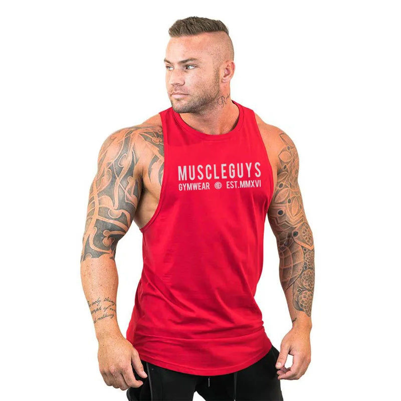 Camiseta Sin Mangas con Capucha Hombre – Tank Top Fitness Algodón Bodybuilding