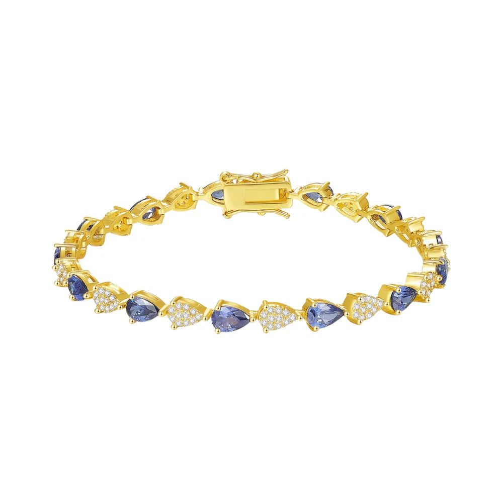 Pulsera Tennis Mujer Baño de Oro 14K – Cadena Link con Zirconias Brillantes