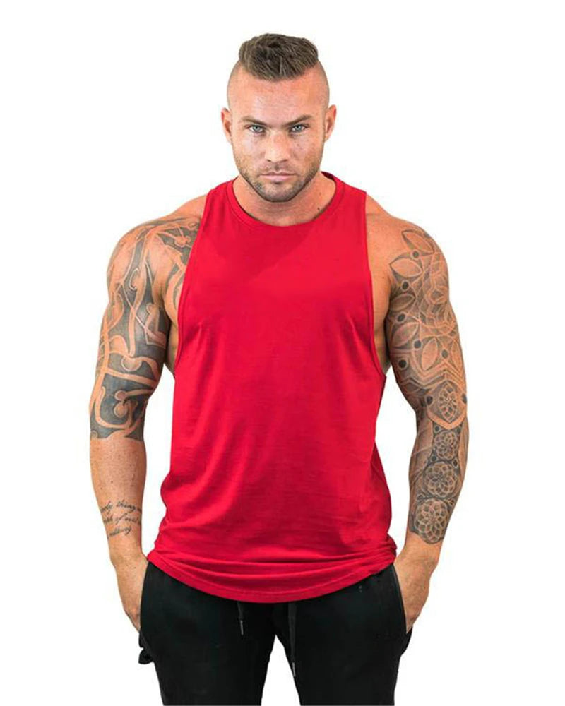 Camiseta Sin Mangas con Capucha Hombre – Tank Top Fitness Algodón Bodybuilding