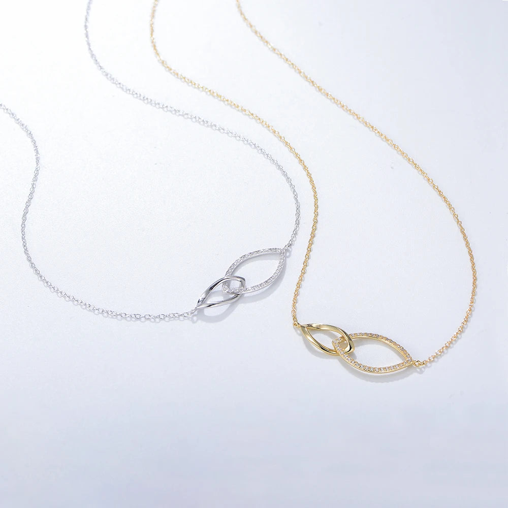 Collar Geométrico con Colgante y Zirconia