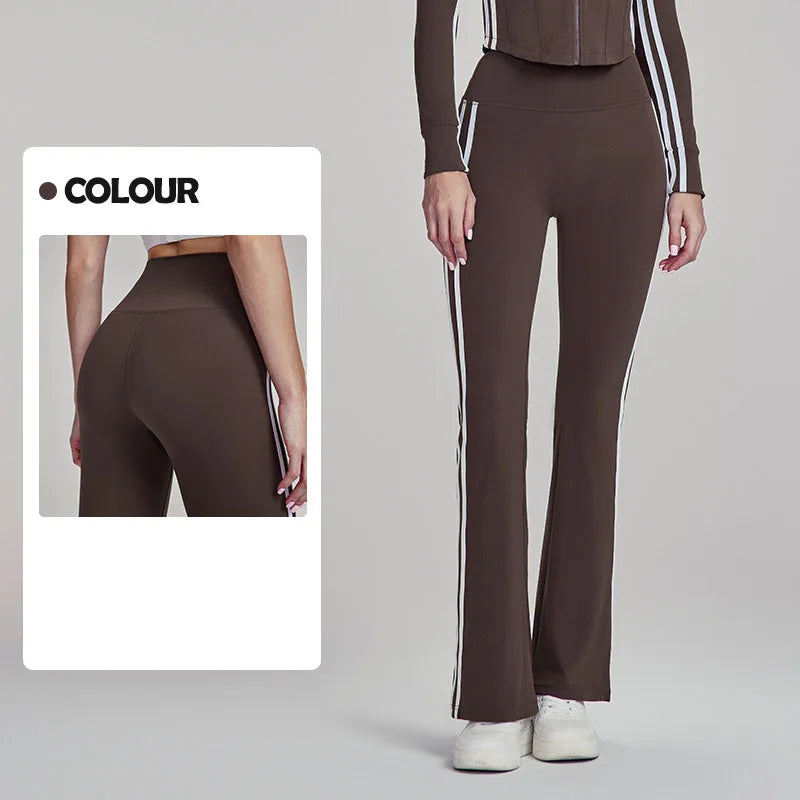 Leggings Deportivos Mujer Cintura Alta – Slim Fit con Líneas Blancas | Yoga & Gym