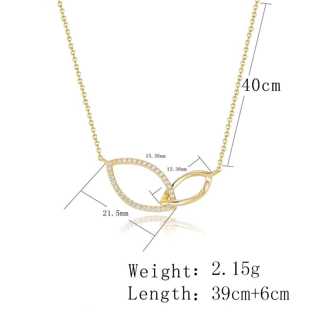 Collar Geométrico con Colgante y Zirconia