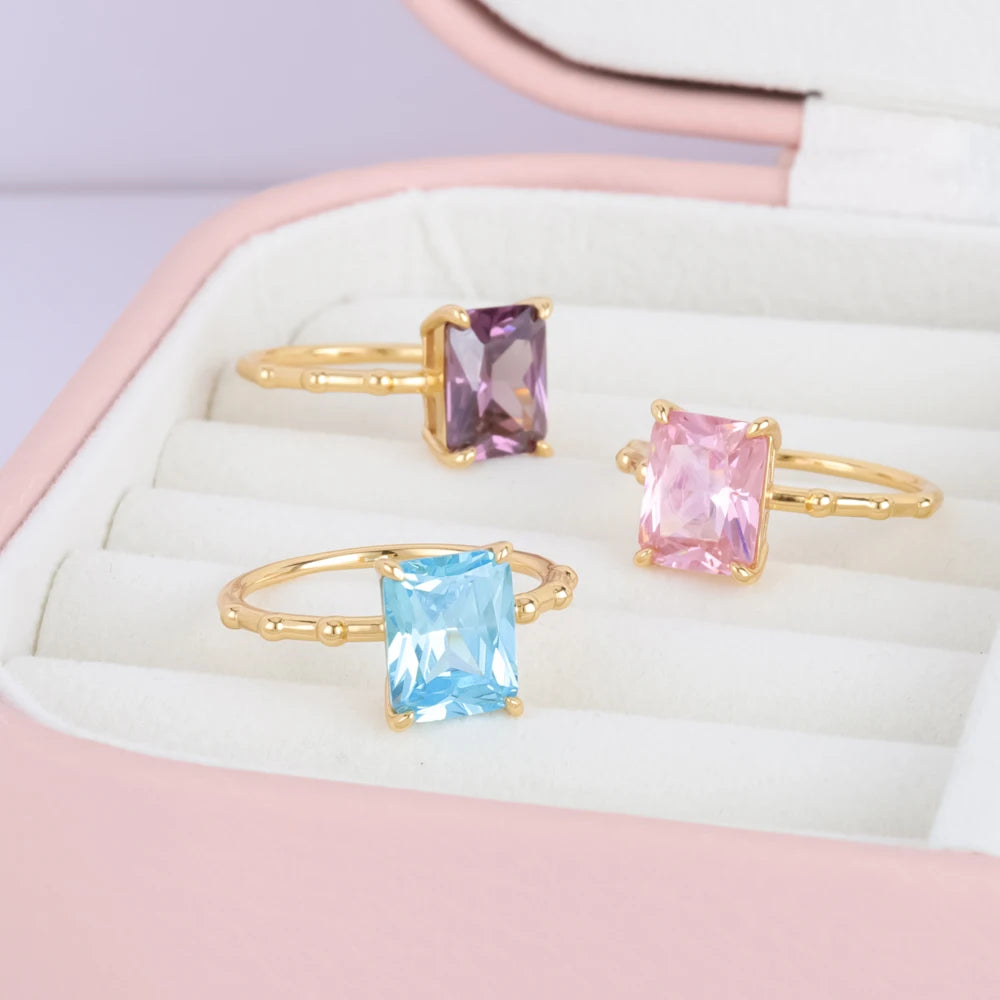 Anillo Minimalista de Plata 925 con Amatista