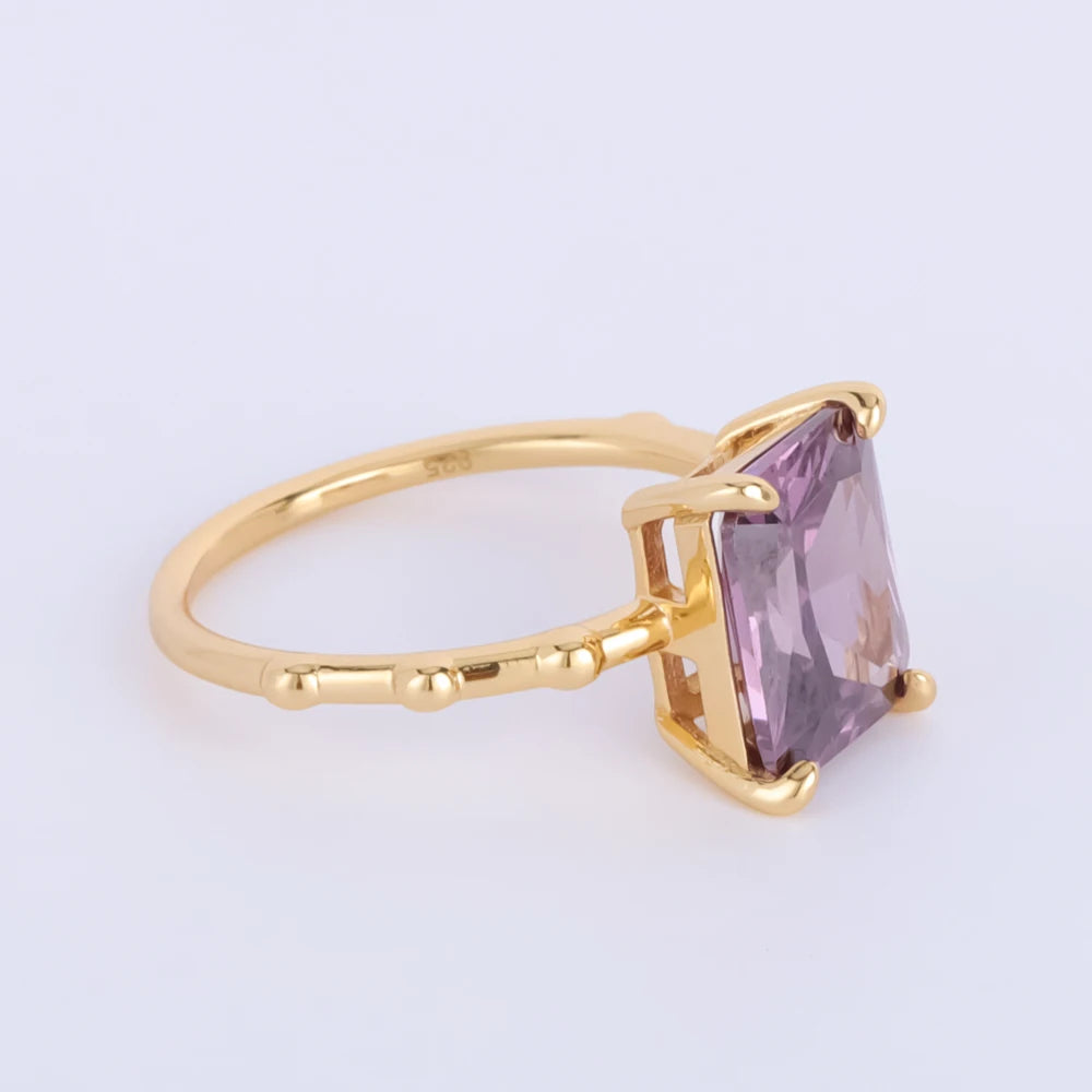 Anillo Minimalista de Plata 925 con Amatista