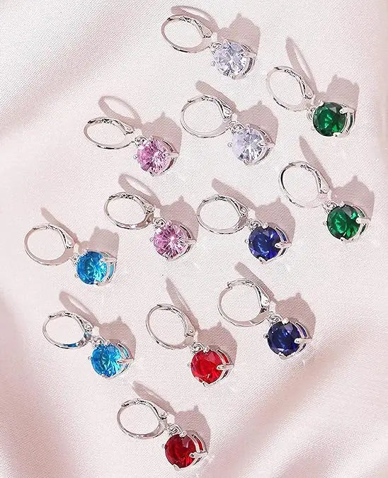 Set de 6 Pendientes Colgantes Multicolor con Zirconias