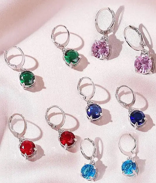 Set de 6 Pendientes Colgantes Multicolor con Zirconias