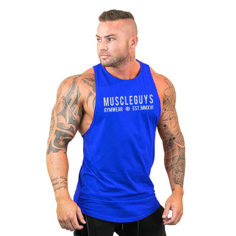Camiseta Sin Mangas con Capucha Hombre – Tank Top Fitness Algodón Bodybuilding