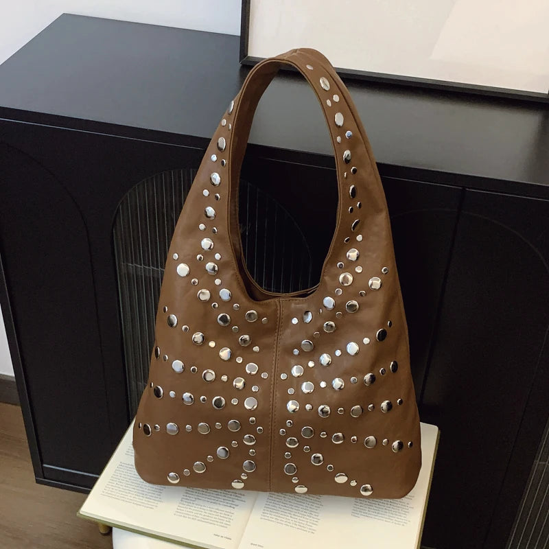 Bolso Tote Mujer Estilo Punk Chic – Grande con Tachuelas | Diseño Luxury