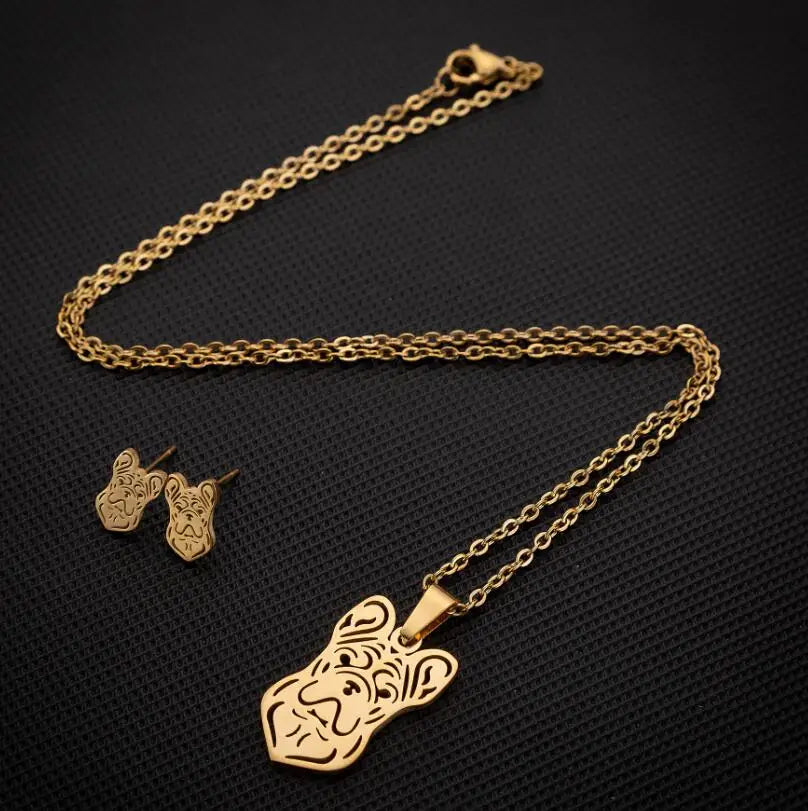 Set de Joyería Mujer – Collar con Dije + Aretes DIY Animal (Perro)