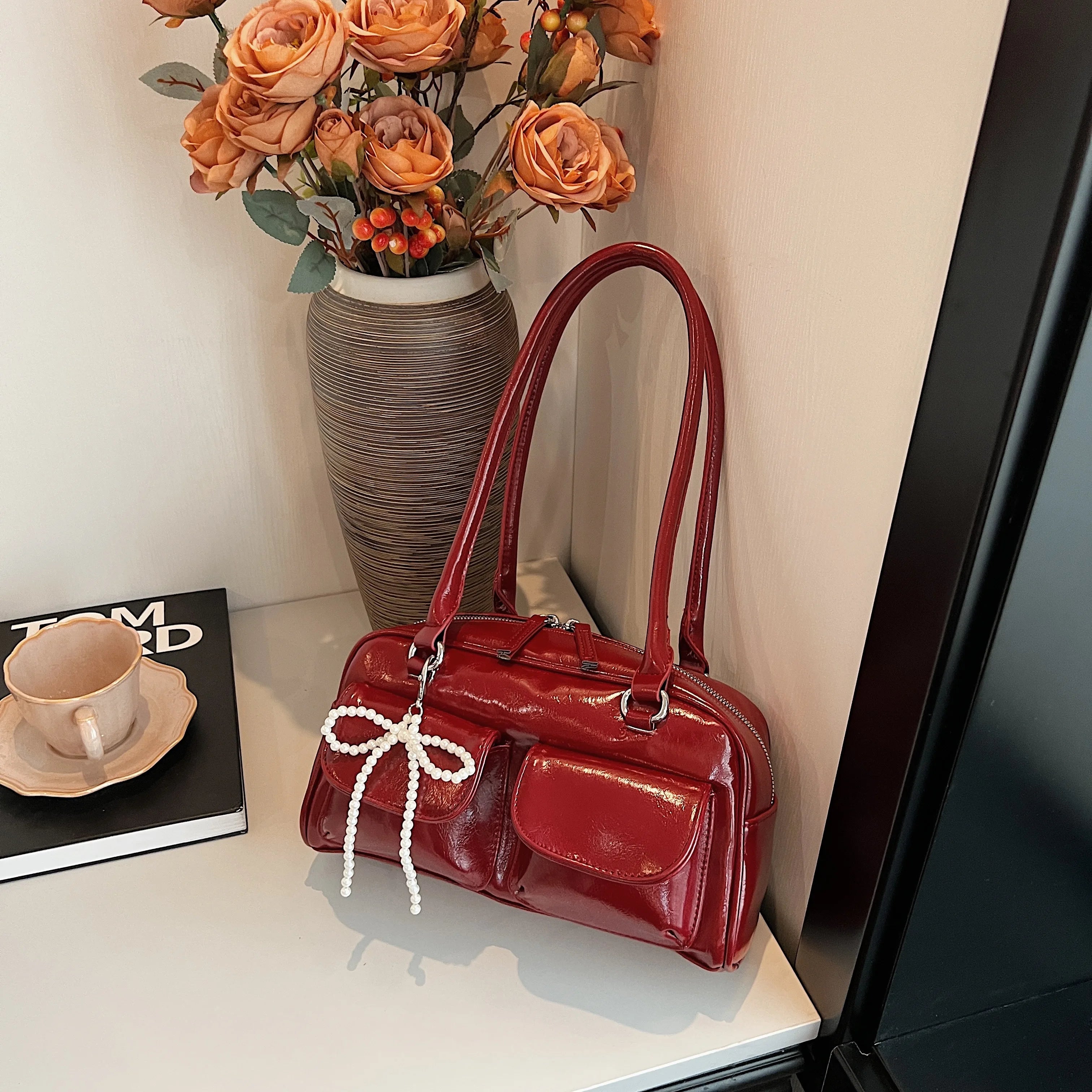 Bolso de Hombro Mujer con Lazo – Estilo Coreano 2024 | Pillow Bag Minimal