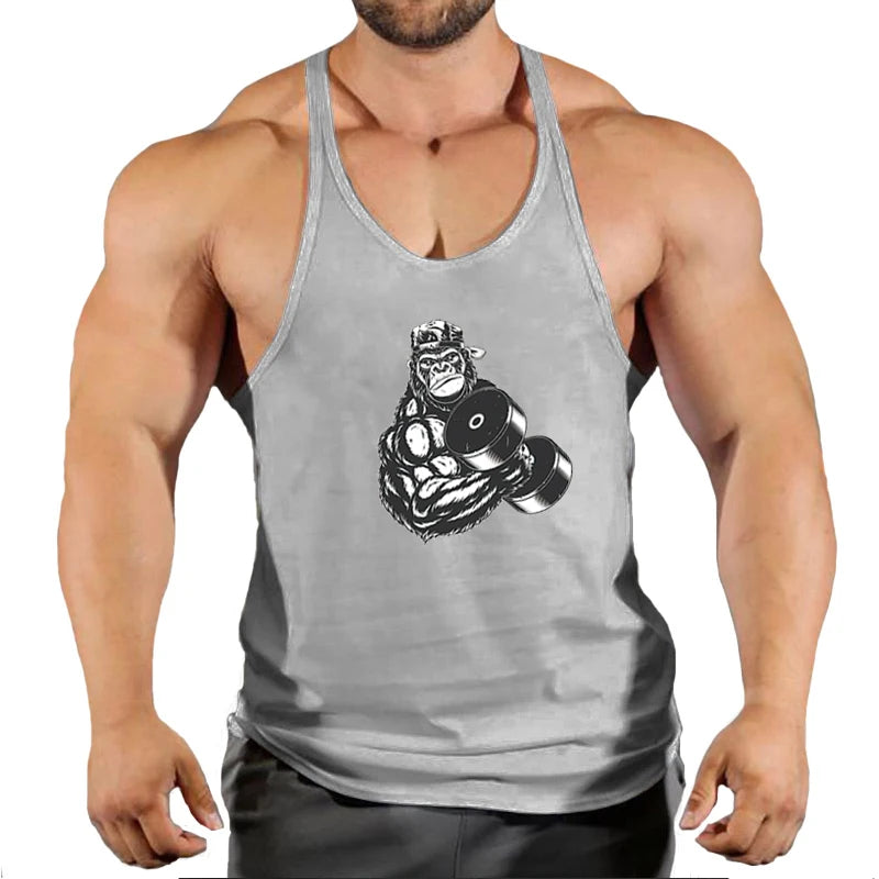 Camiseta Tank Top Hombre Fitness – Algodón Sin Mangas Estilo Bodybuilding