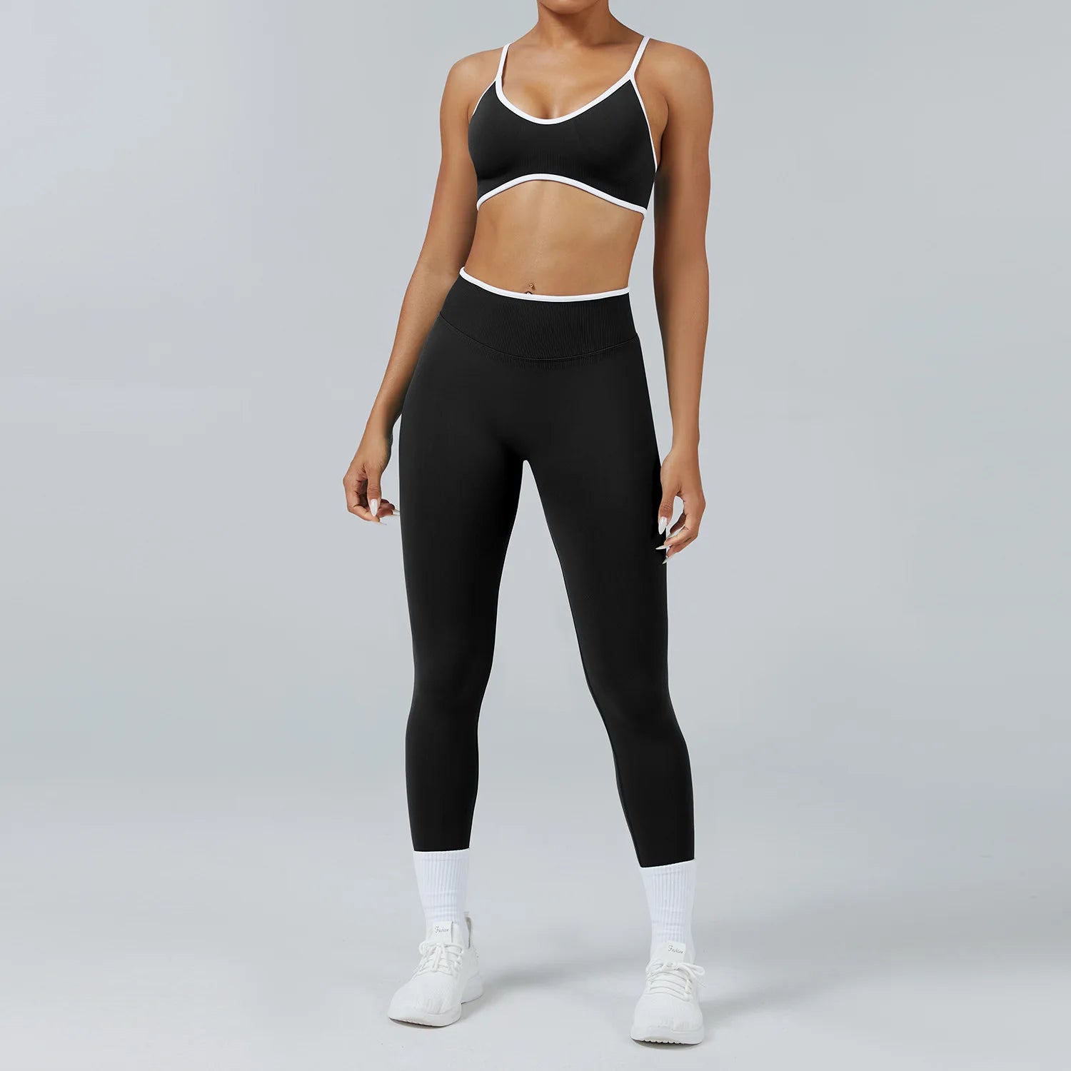 Conjunto Deportivo Mujer 2 Piezas Push Up – Leggings Cintura Alta + Crop Top Manga Larga (XP219)  ✨