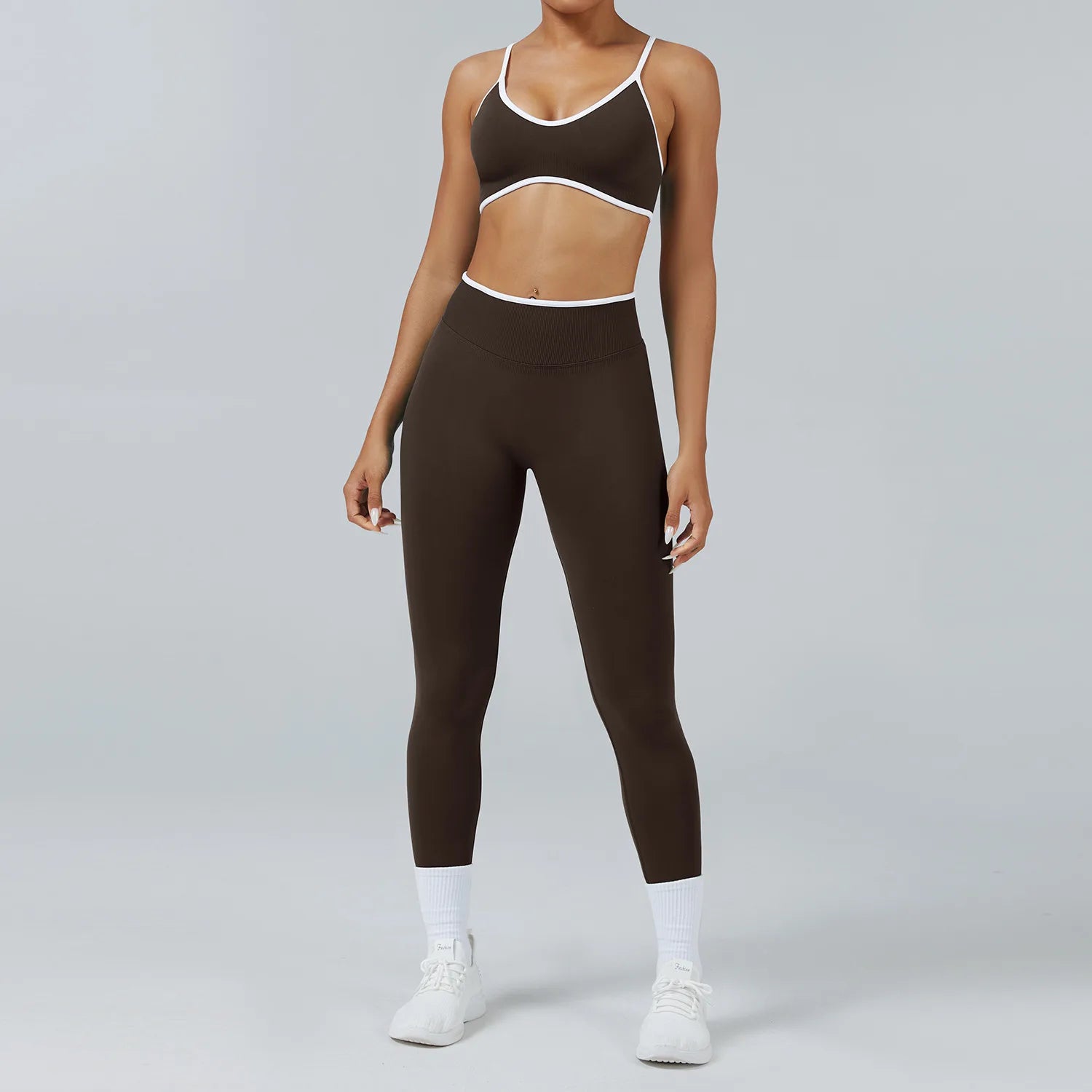 Conjunto Deportivo Mujer 2 Piezas Push Up – Leggings Cintura Alta + Crop Top Manga Larga (XP219)  ✨