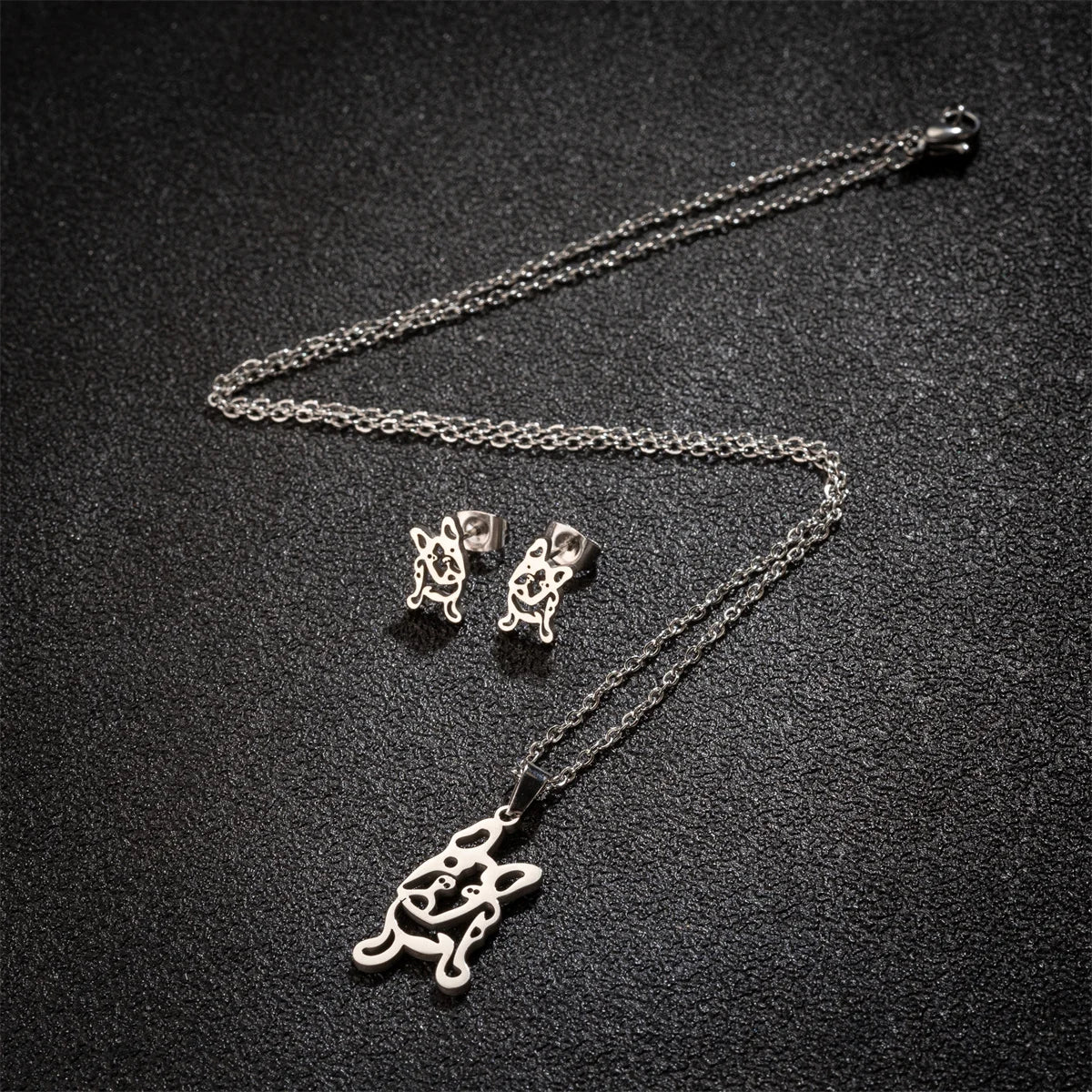 Set de Joyería Mujer – Collar con Dije + Aretes DIY Animal (Perro)