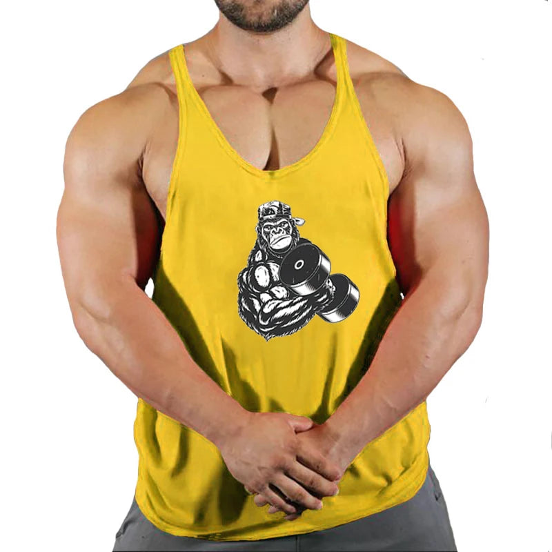 Camiseta Tank Top Hombre Fitness – Algodón Sin Mangas Estilo Bodybuilding