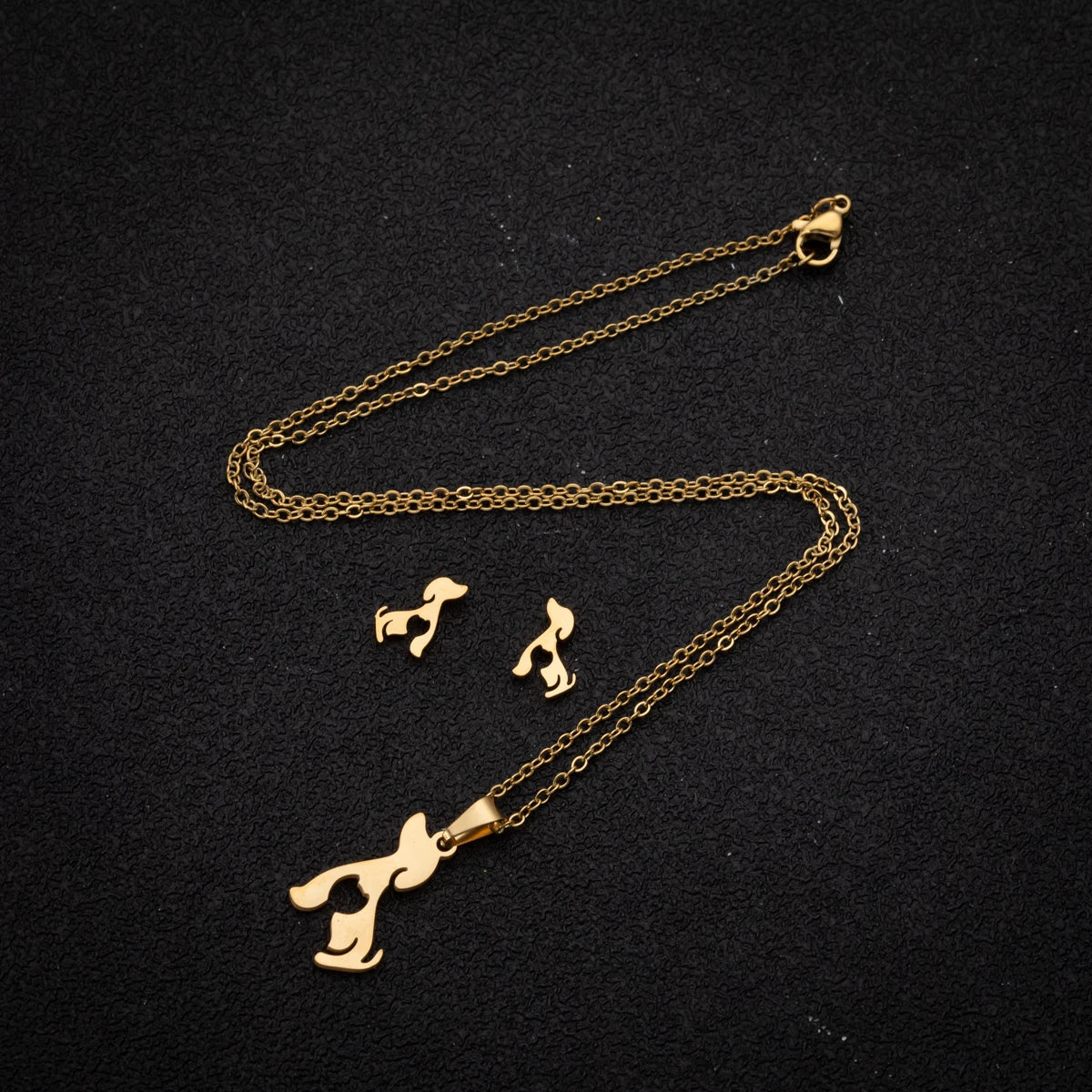 Set de Joyería Mujer – Collar con Dije + Aretes DIY Animal (Perro)