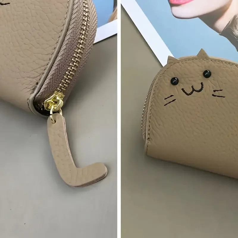 Cartera Mujer Diseño Gato – Monedero Cute con Porta Tarjetas Multiespacios