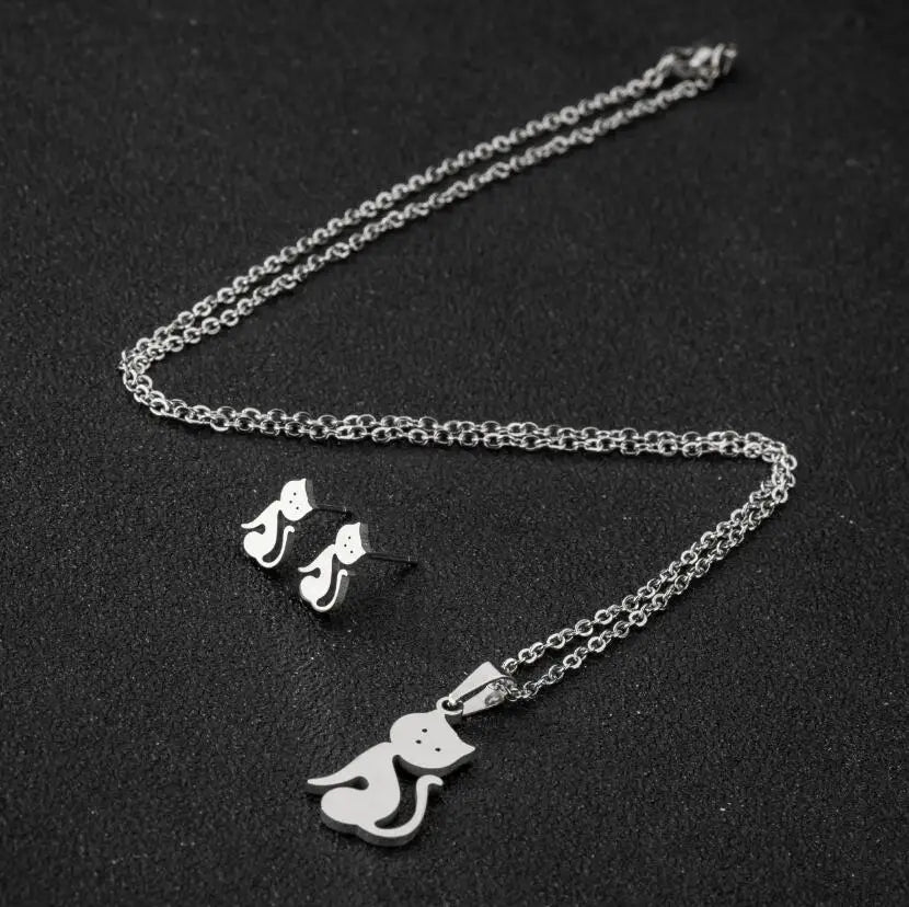 Set de Joyería Mujer – Collar con Dije + Aretes DIY Animal (Perro)