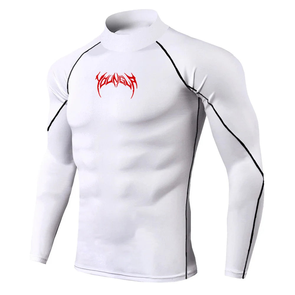 Camiseta Deportiva Hombre Gothic Fit – Ajustada, Cuello Alto y Secado Rápido (S–3XL)