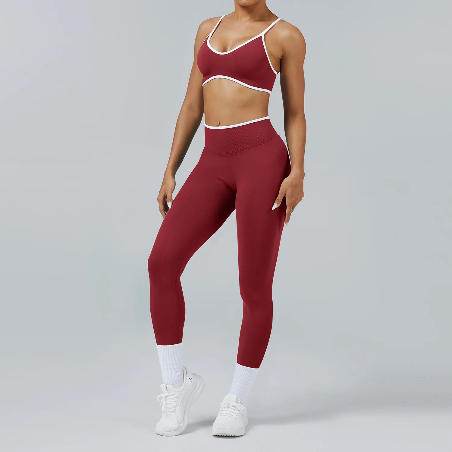 Conjunto Deportivo Mujer 2 Piezas Push Up – Leggings Cintura Alta + Crop Top Manga Larga (XP219)  ✨