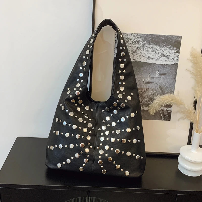 Bolso Tote Mujer Estilo Punk Chic – Grande con Tachuelas | Diseño Luxury