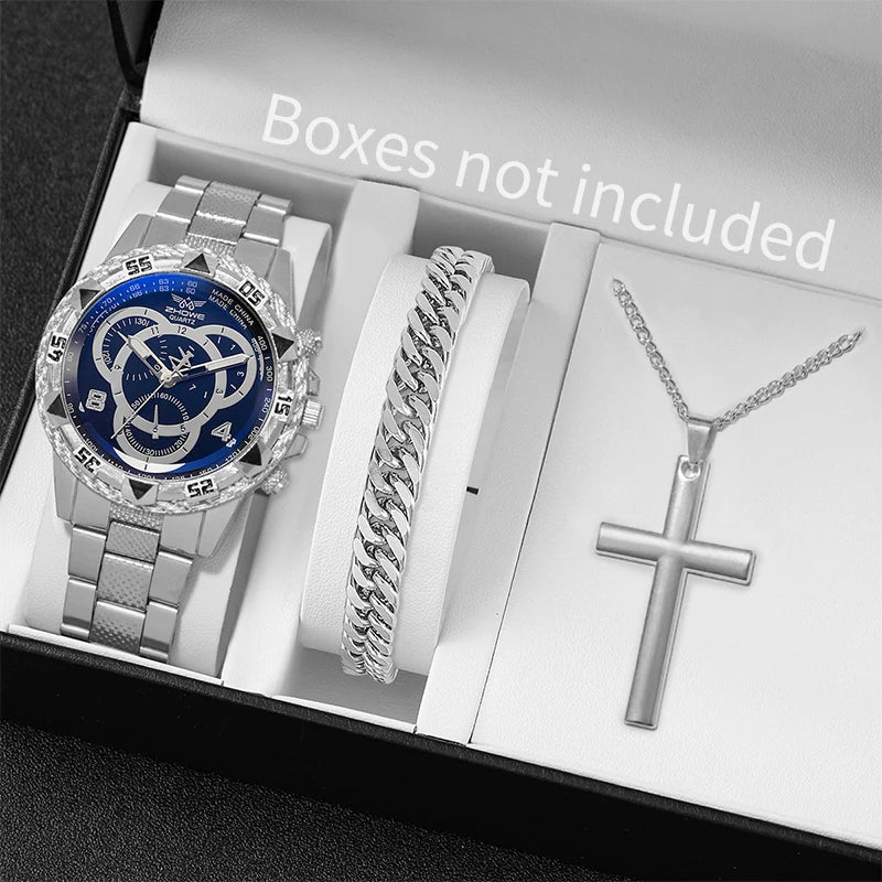 Reloj Masculino Analógico de Negocios – Cuarzo con Pulsera de Acero (Sin Caja)