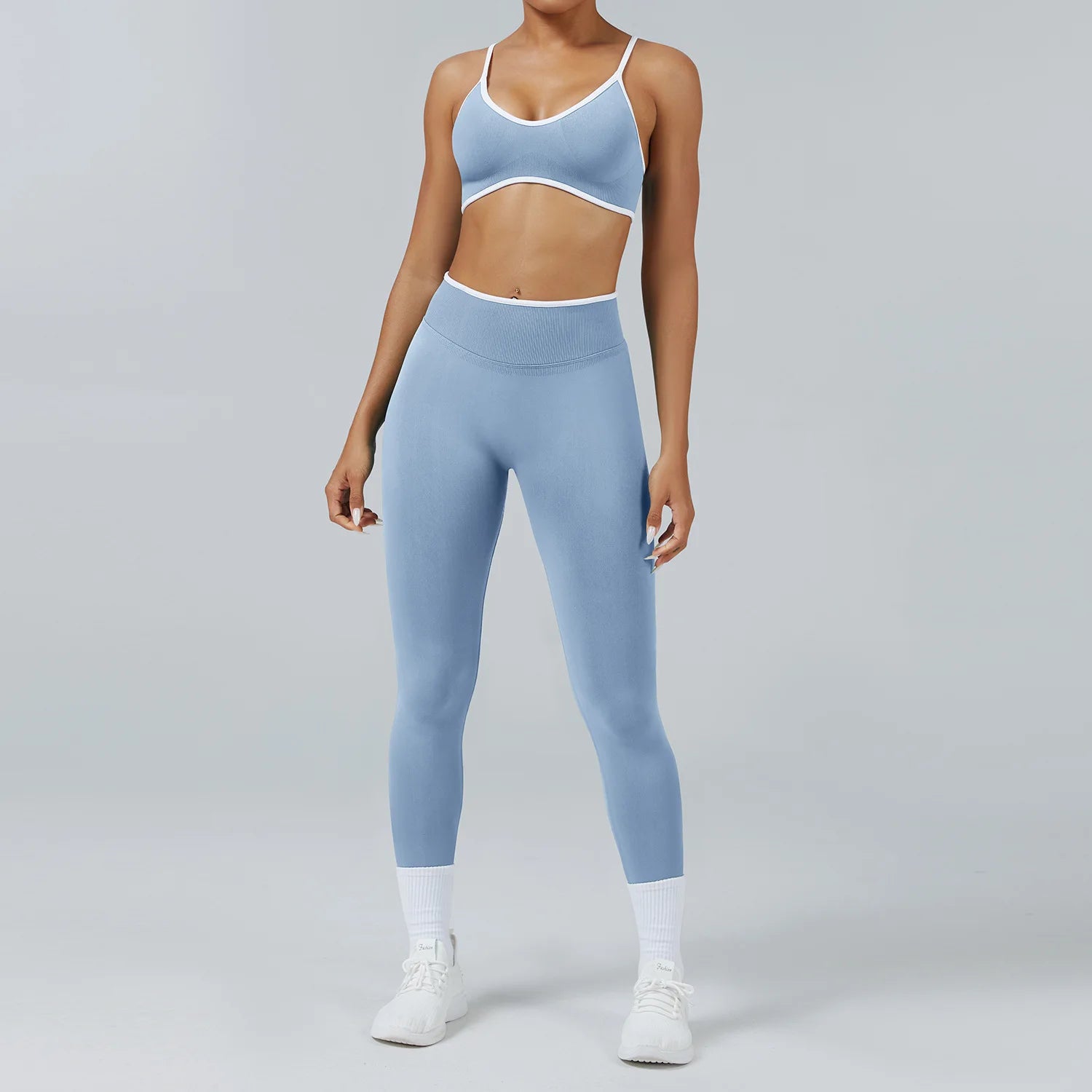 Conjunto Deportivo Mujer 2 Piezas Push Up – Leggings Cintura Alta + Crop Top Manga Larga (XP219)  ✨