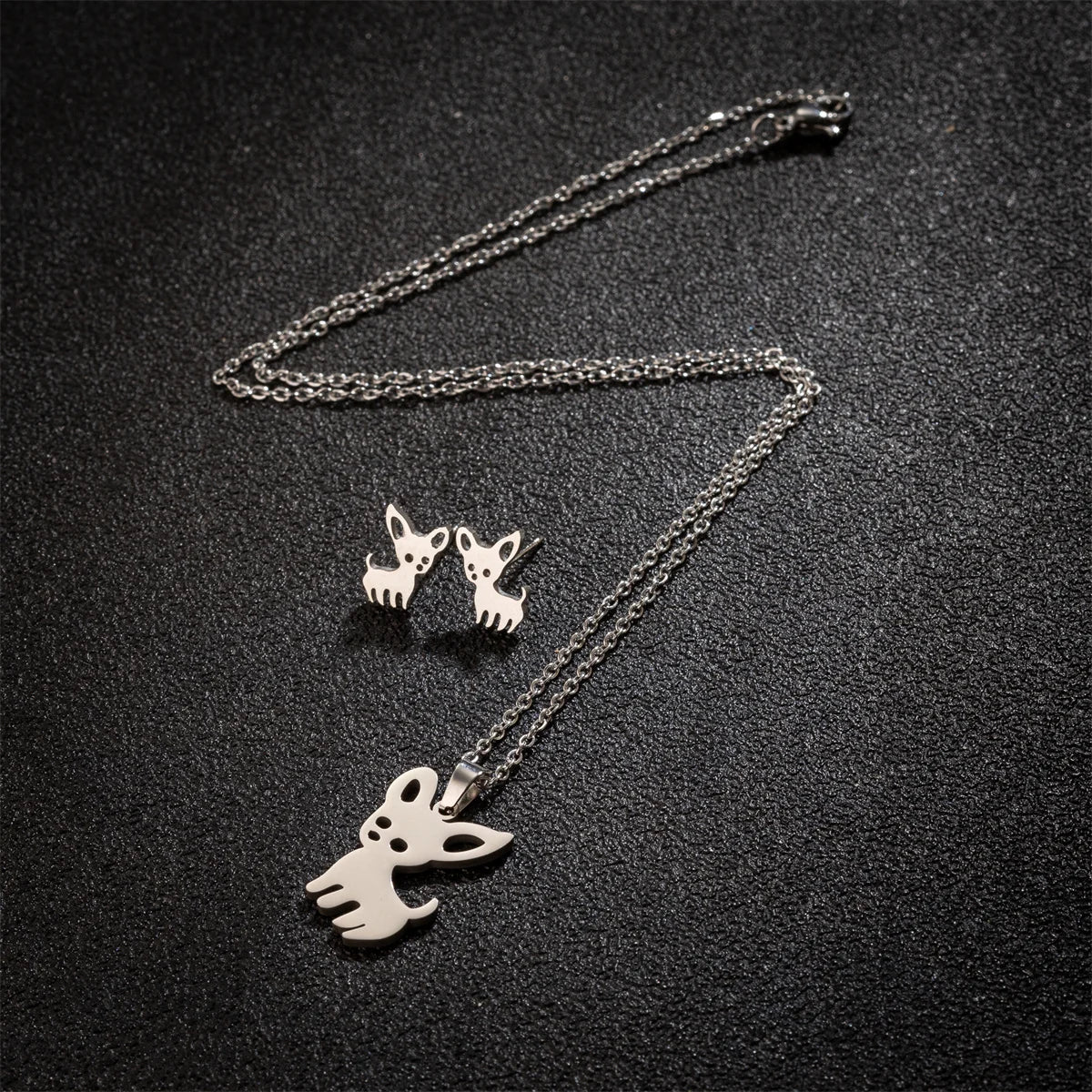 Set de Joyería Mujer – Collar con Dije + Aretes DIY Animal (Perro)