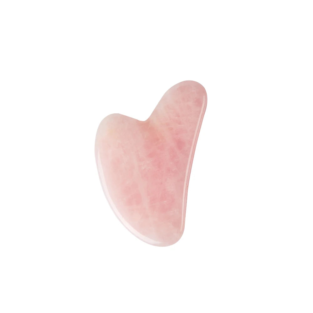 Gua Sha Facial de Cuarzo Rosa Natural – Masaje Facial Lifting & Anti-Edad
