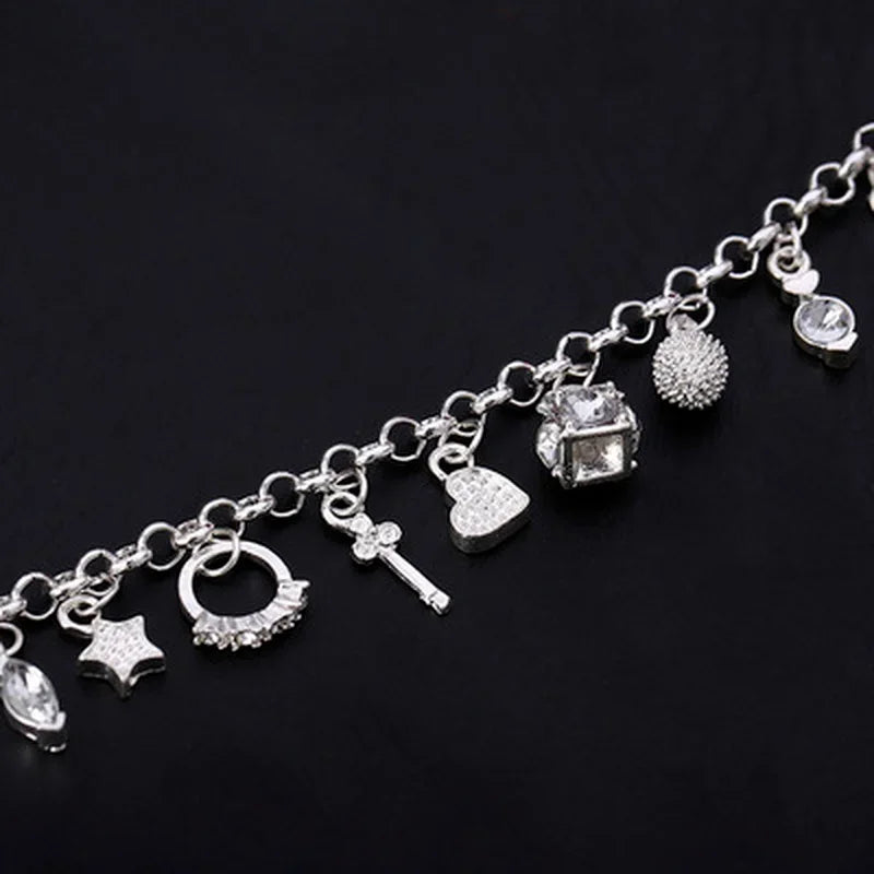 Pulsera de Plata 925 con 13 Dijes – Regalo Elegante para Mujer