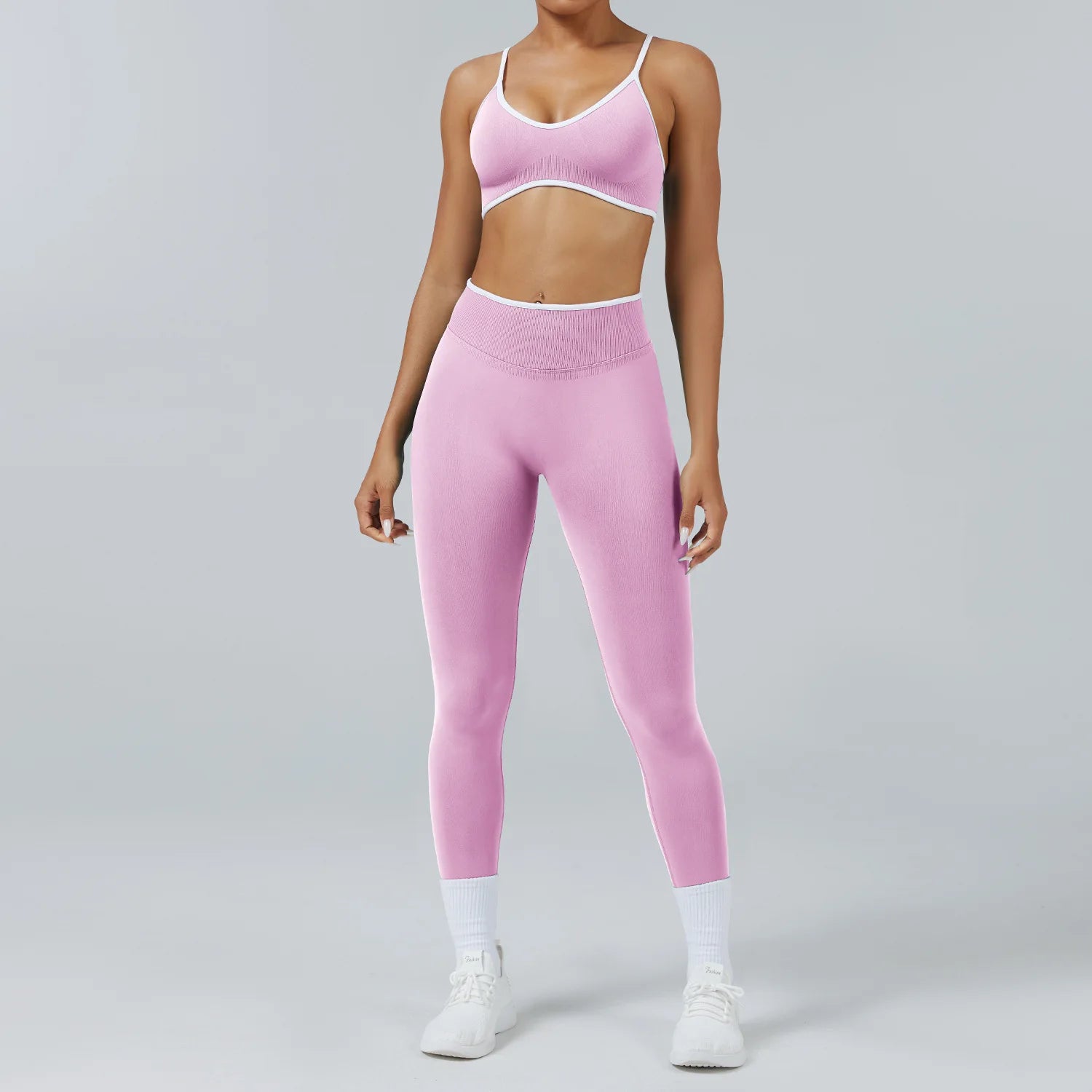 Conjunto Deportivo Mujer 2 Piezas Push Up – Leggings Cintura Alta + Crop Top Manga Larga (XP219)  ✨