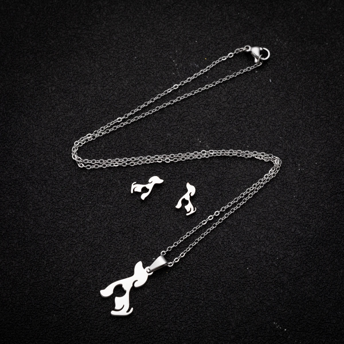 Set de Joyería Mujer – Collar con Dije + Aretes DIY Animal (Perro)