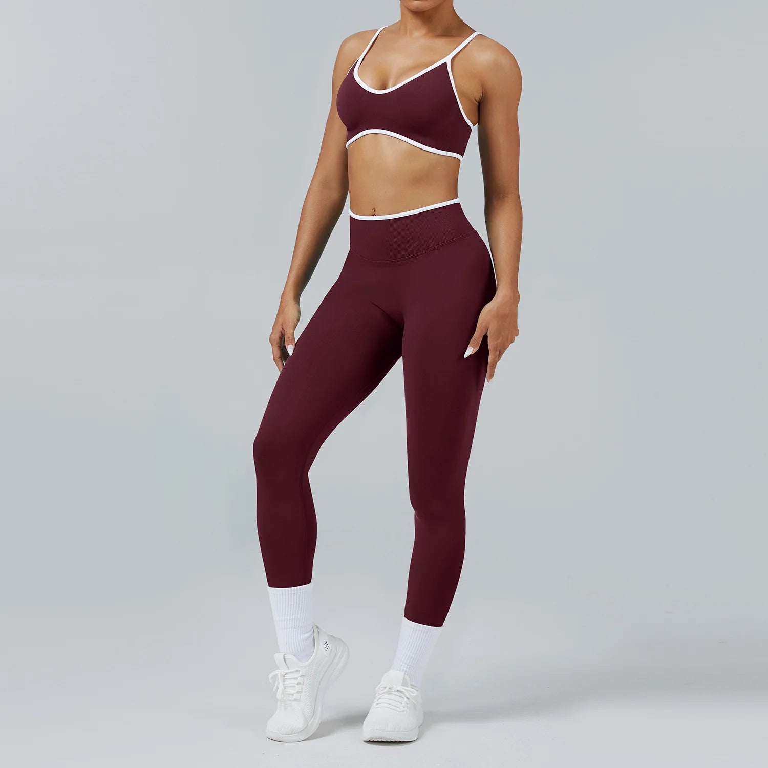 Conjunto Deportivo Mujer 2 Piezas Push Up – Leggings Cintura Alta + Crop Top Manga Larga (XP219)  ✨