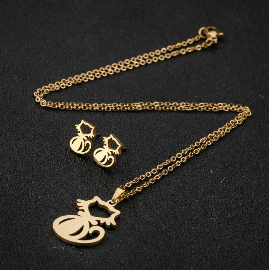 Set de Joyería Mujer – Collar con Dije + Aretes DIY Animal (Perro)