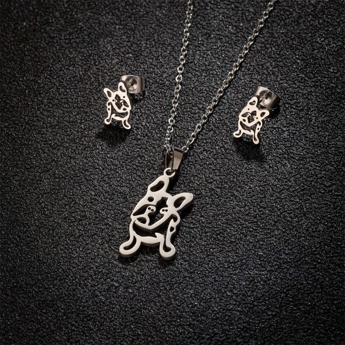 Set de Joyería Mujer – Collar con Dije + Aretes DIY Animal (Perro)