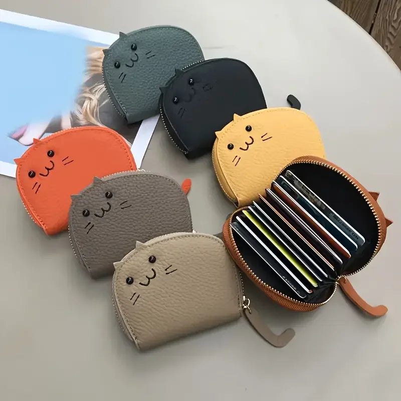 Cartera Mujer Diseño Gato – Monedero Cute con Porta Tarjetas Multiespacios