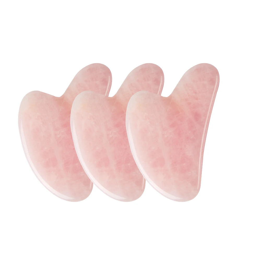 Gua Sha Facial de Cuarzo Rosa Natural – Masaje Facial Lifting & Anti-Edad