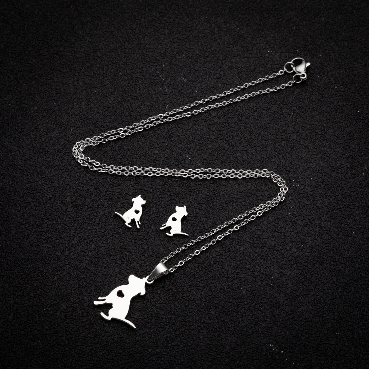 Set de Joyería Mujer – Collar con Dije + Aretes DIY Animal (Perro)