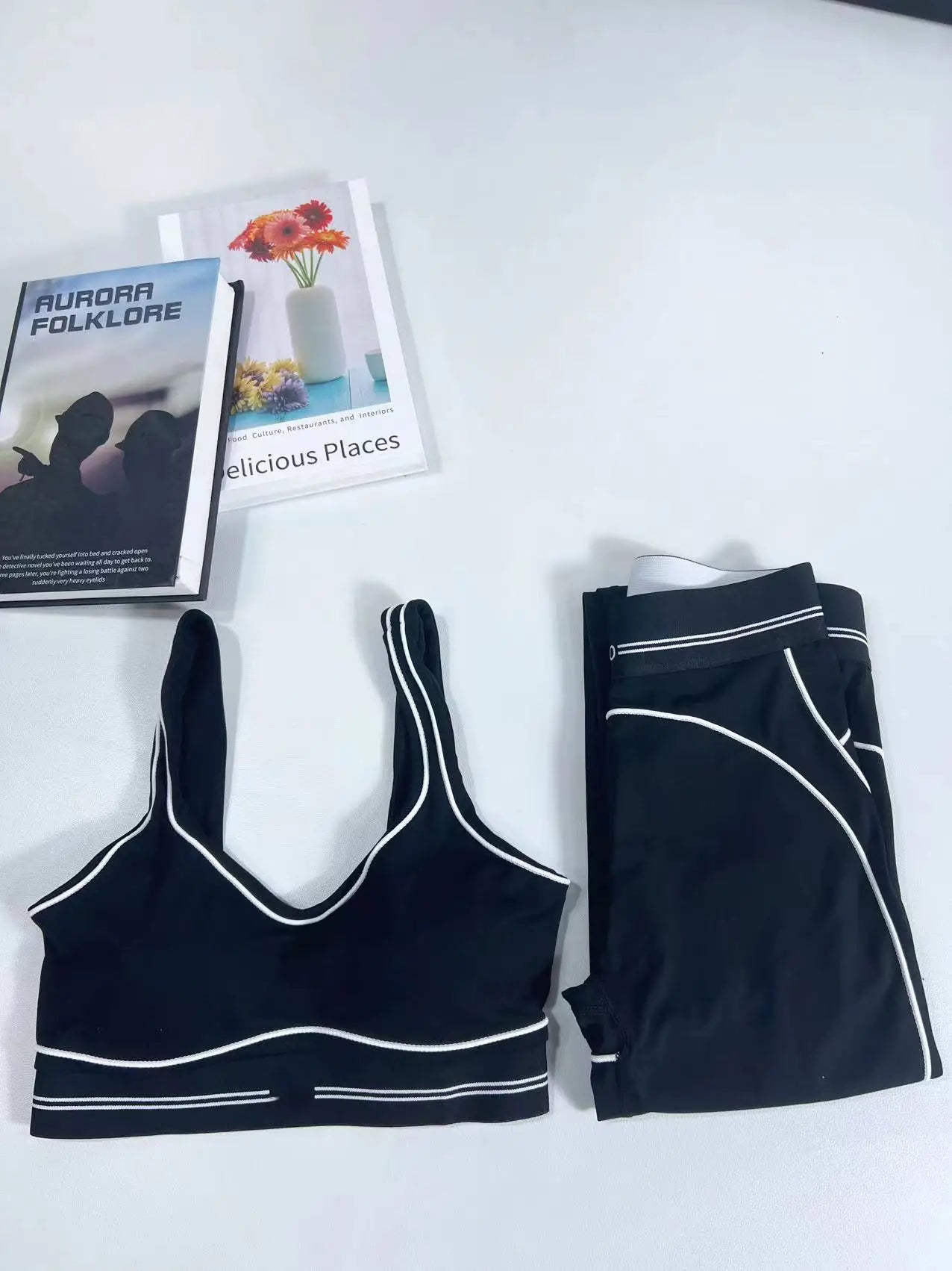 Conjunto Deportivo Seamless Mujer 2 Piezas – Leggings Cintura Alta + Top Fitness