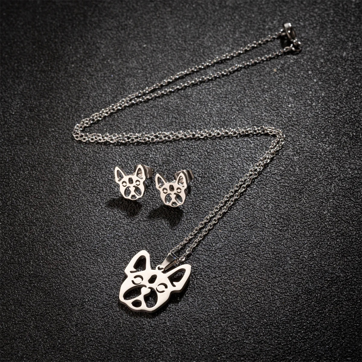 Set de Joyería Mujer – Collar con Dije + Aretes DIY Animal (Perro)