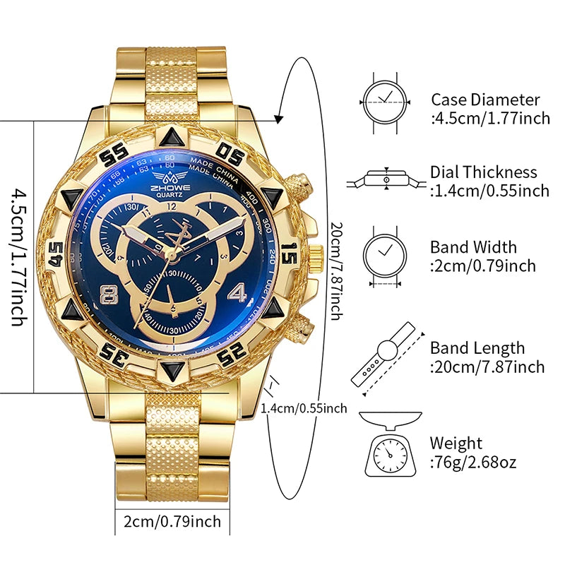 Reloj Masculino Analógico de Negocios – Cuarzo con Pulsera de Acero (Sin Caja)