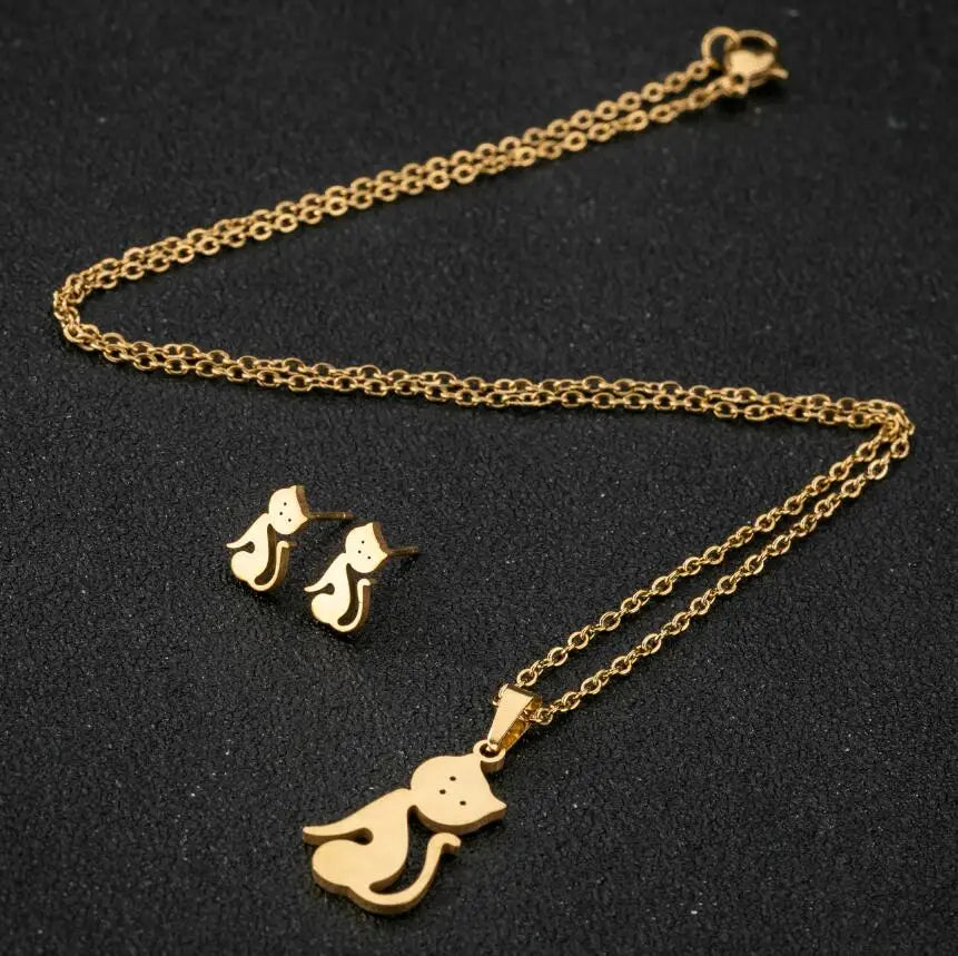 Set de Joyería Mujer – Collar con Dije + Aretes DIY Animal (Perro)