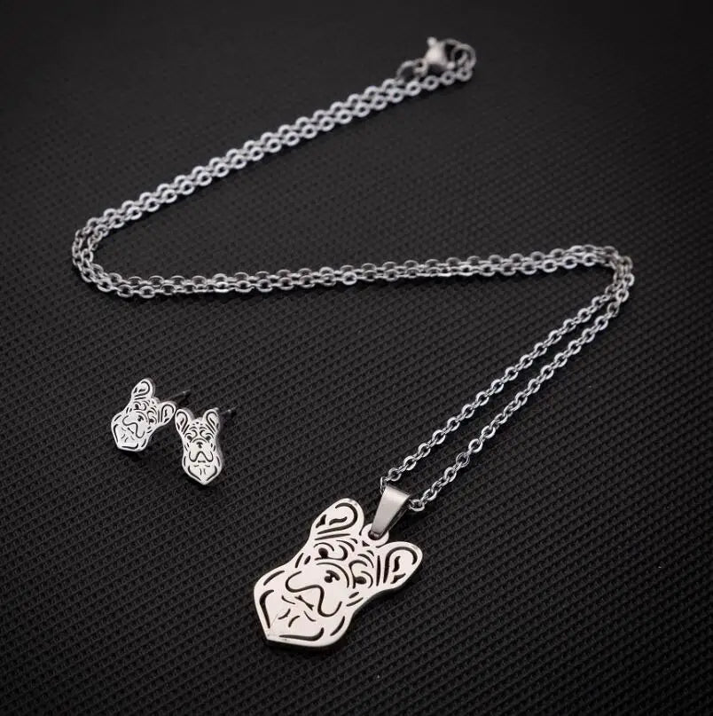 Set de Joyería Mujer – Collar con Dije + Aretes DIY Animal (Perro)