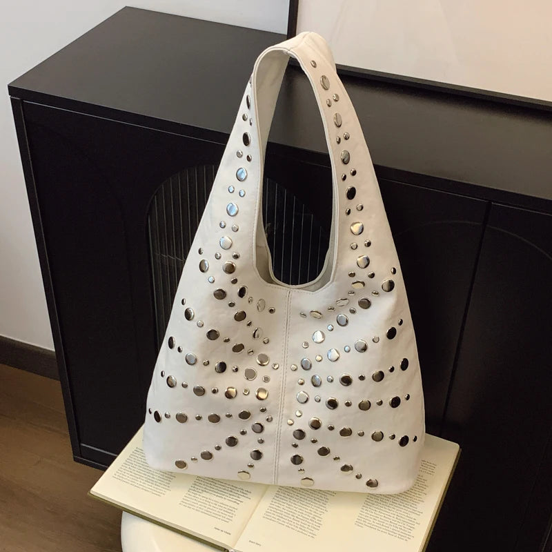 Bolso Tote Mujer Estilo Punk Chic – Grande con Tachuelas | Diseño Luxury
