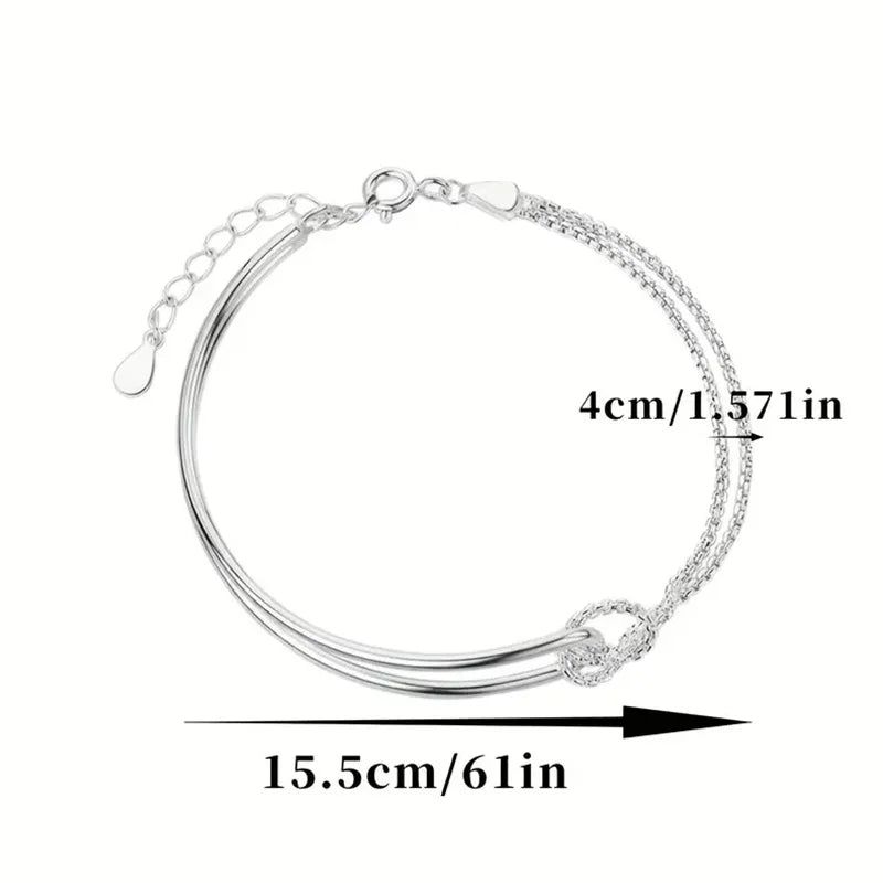 Pulsera Minimalista de Plata 925 con Diseño Geométrico