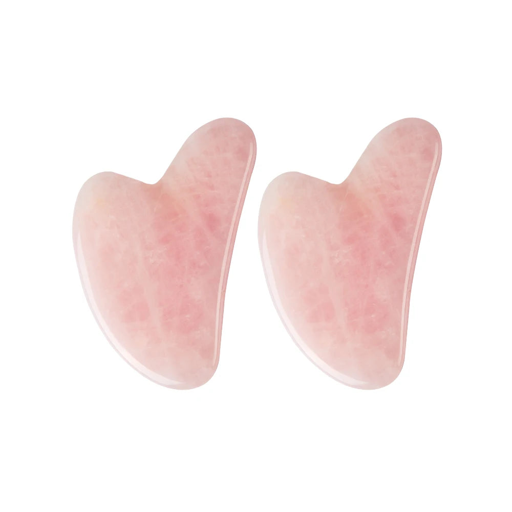 Gua Sha Facial de Cuarzo Rosa Natural – Masaje Facial Lifting & Anti-Edad