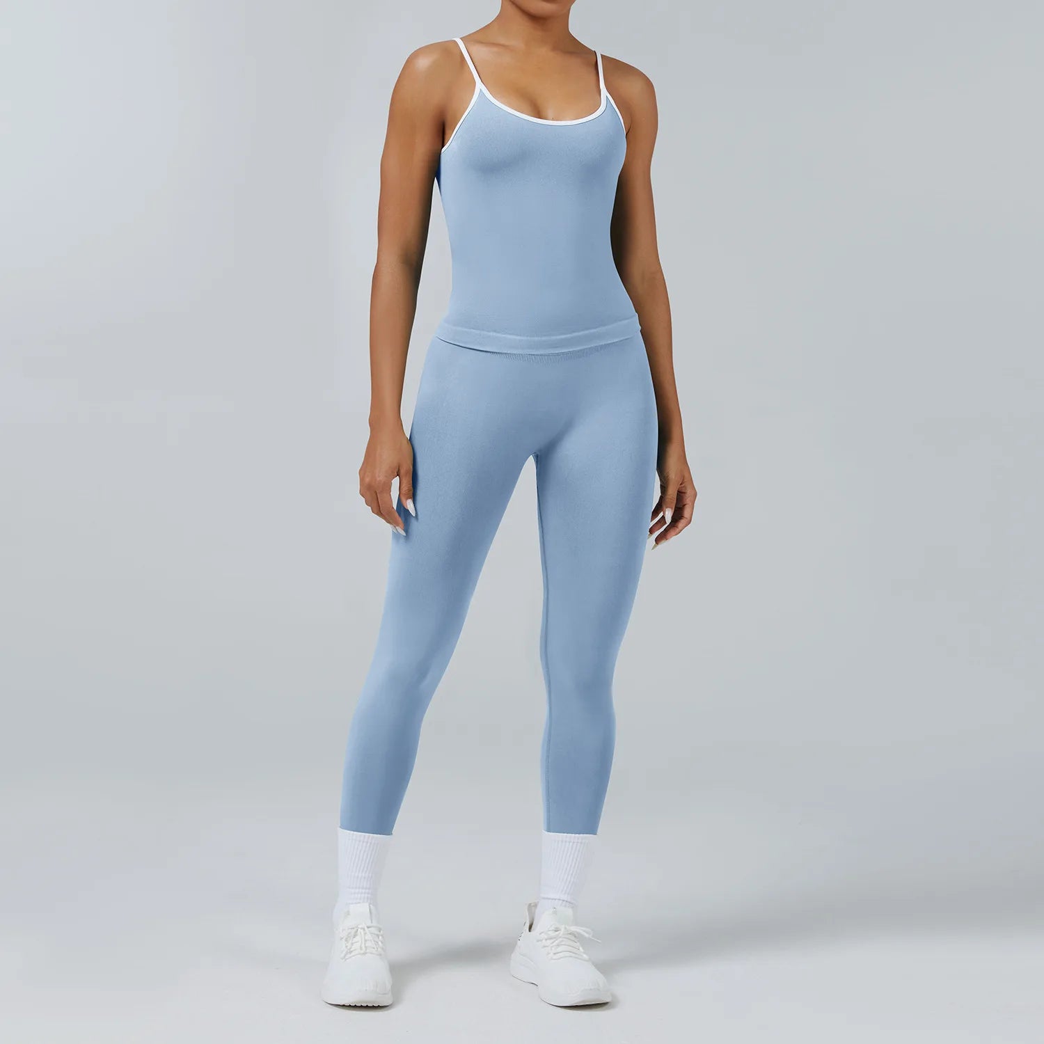 Conjunto Deportivo Mujer 2 Piezas Push Up – Leggings Cintura Alta + Crop Top Manga Larga (XP219)  ✨