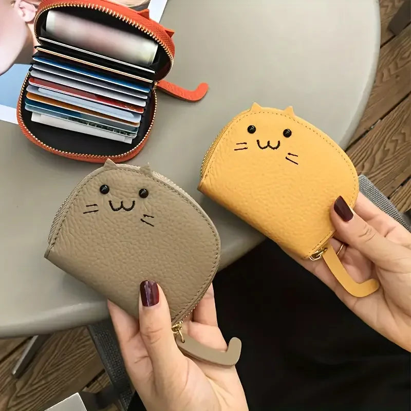 Cartera Mujer Diseño Gato – Monedero Cute con Porta Tarjetas Multiespacios