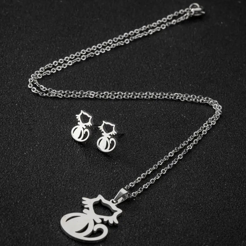 Set de Joyería Mujer – Collar con Dije + Aretes DIY Animal (Perro)