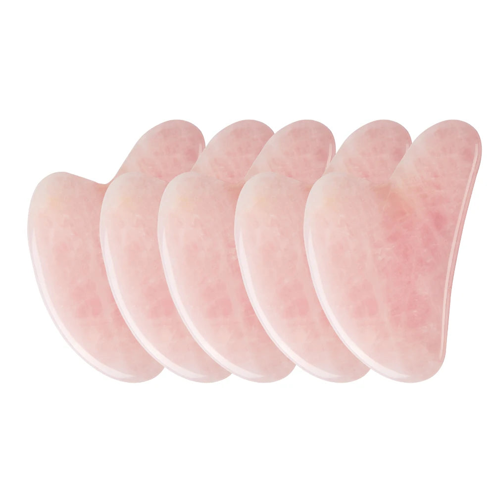 Gua Sha Facial de Cuarzo Rosa Natural – Masaje Facial Lifting & Anti-Edad